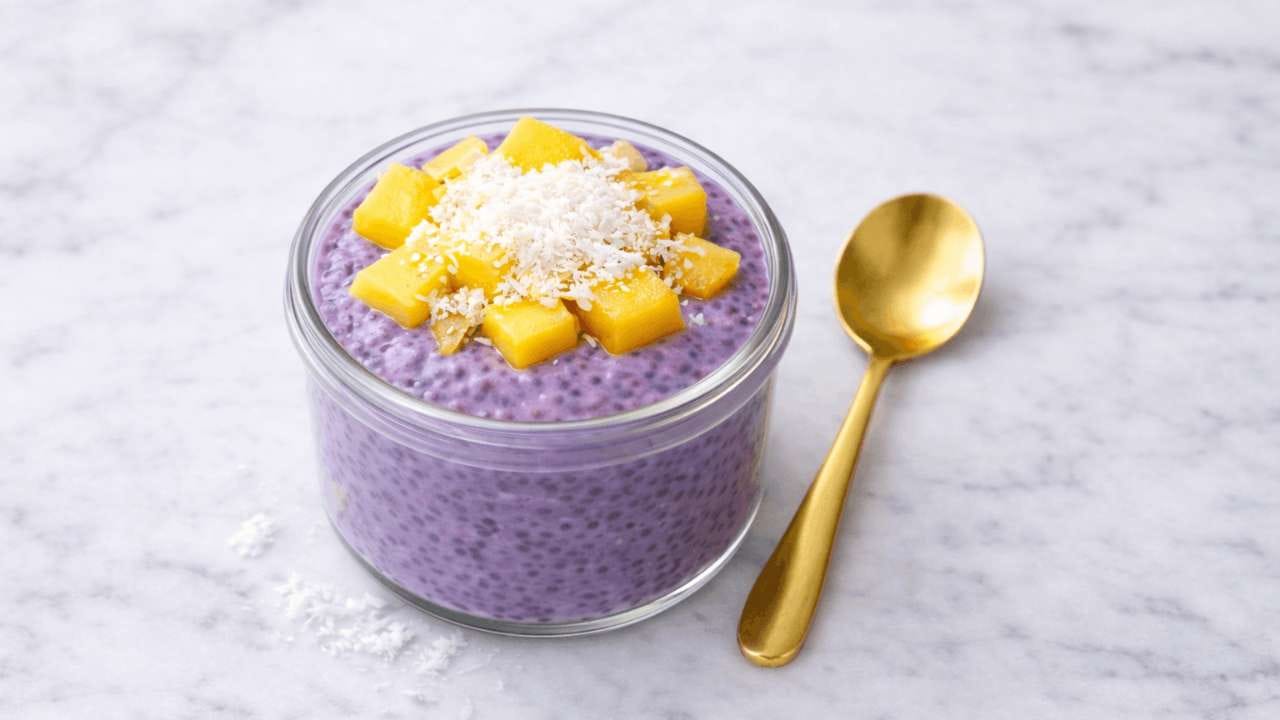 Ube chiapudding