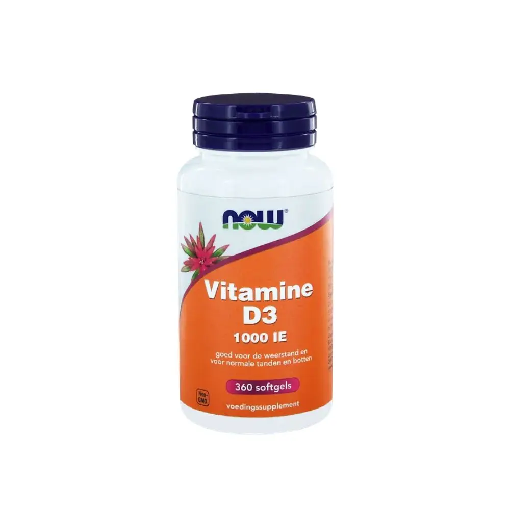 NOW Vitamine D3 1000 IE Softgels – 360 stuks